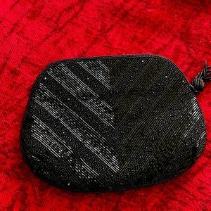 Vintage black beaded evening bag